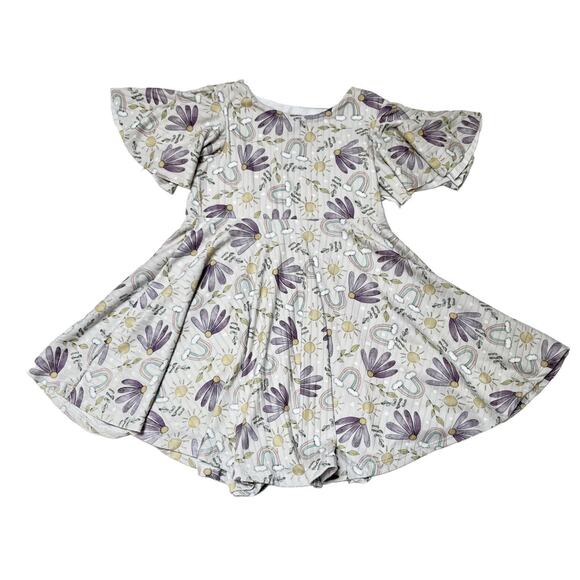 Small Shop Custom Rainbow Daisy Dress Size 4 - Picture 1 of 8